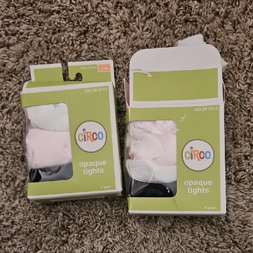 Circo Kids 3-Pack Opaque Tights — Pink, White, Black